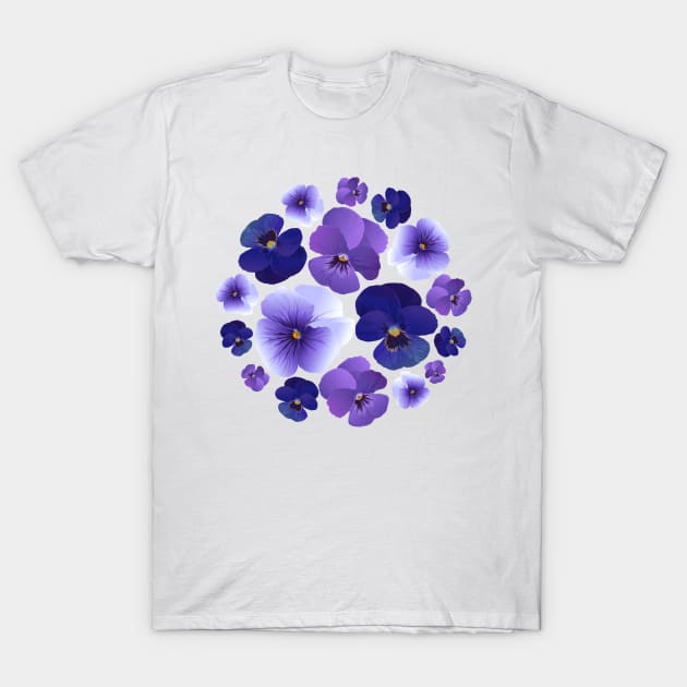 Pansy violet pattern T-Shirt by olgart